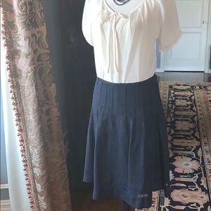 Italian linen navy skirt